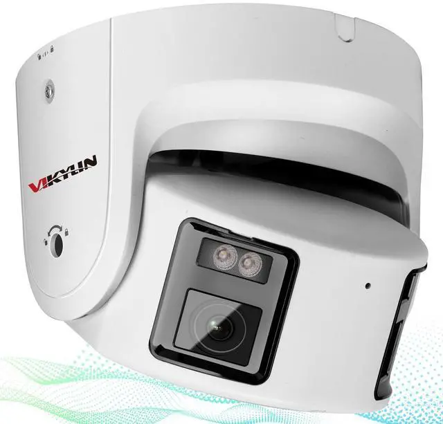 Main image of VIKYLIN 4K 8MP Panoramic Full Color PoE IP Camera,4mm Fixed Lens Turret IP Camera with Human/Vehicle Detection, Active Strobe Light, Audio Alarm, 2-Way Talk,SD Card Slot 512GB,Blue Iris,NDAA Compliant