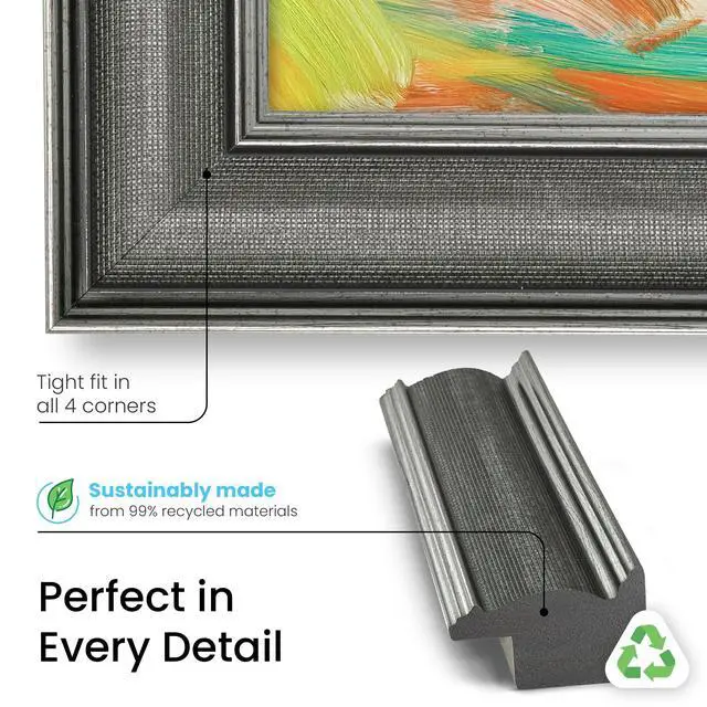 Alt view image 5 of 5 - Industrial Iron 75" Slim Deco TV Frame - Compatible ONLY with Samsung The Frame TV and Pro TVs (Fits 2021-2026, LS03A, LS03B,LS03C,LS03D,LS03FA,LS03FW)