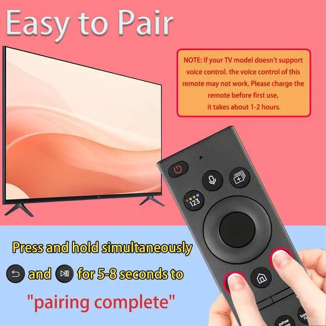 Alt view image 4 of 5 - BN59-01357A TM2280F Solar Voice Remote Compatible with Samsung TVs Rechargeable Bluetooth Remote Control USB-C, Solar Charging Compatible with Frame Neo QLED Smart TV Ultra HD Series Black