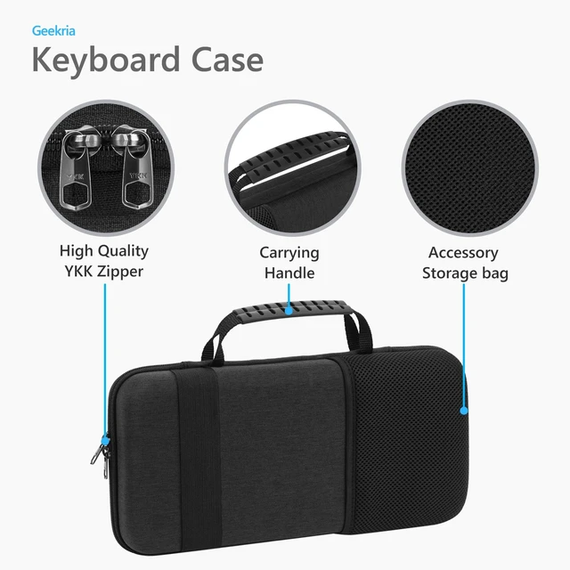 Alt view image 2 of 5 - Geekria 75% 84-Key Keyboard Case, Hard Shell Travel Carrying Bag, Compatible with Keychron K2 HE, EPOMAKER x Aula F75, ASUS ROG Azoth Extreme 75/Falchion Ace 75 HE, Womier S K80 (Dark Gray)