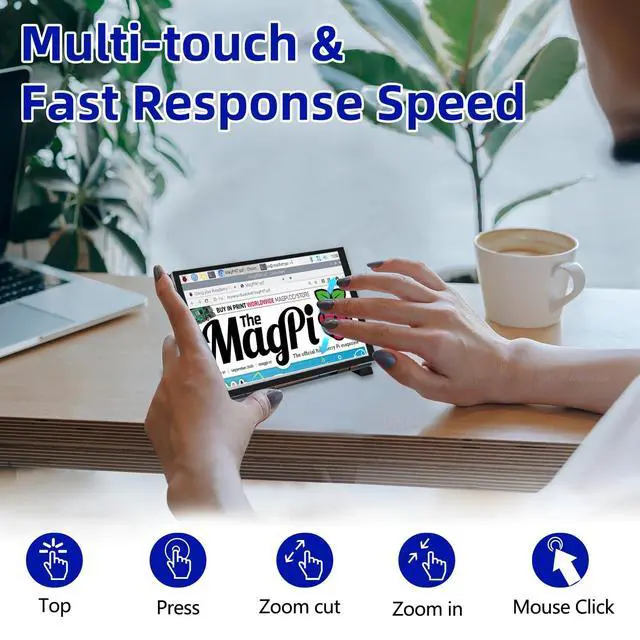 Alt view image 4 of 5 - iPistBit 5 Inch Raspberry Pi Touchscreen, 800x480 DSI IPS LCD Display, 5-Point Touch Capacitive Screen, Monitor for Raspberry Pi 5/4B/3B+/3B/B+/A+, Driver-Free