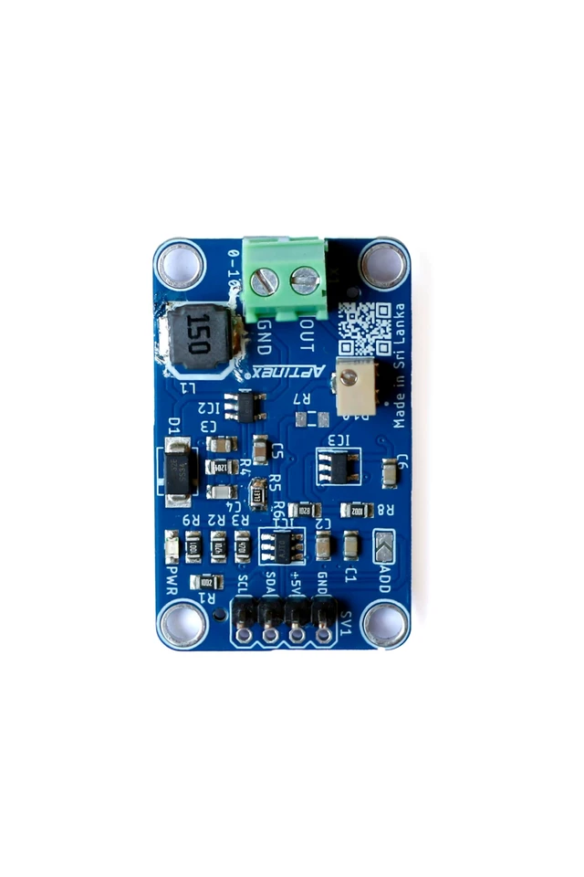 Alt view image 2 of 5 - Aptinex VoltPulse DA1C010BI 0-10V DAC Module with MCP4725 ^^ 12-Bit I2C Digital to Analog Converter with EEPROM, Boost Converter & Op-Amp ^^ Arduino, Raspberry Pi, PLC, Automation