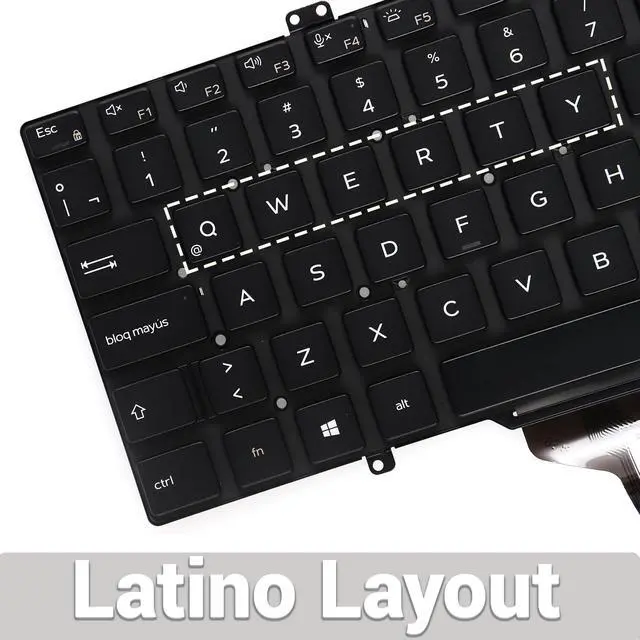 Alt view image 5 of 5 - LeFix Laptop Keyboard,Latin Spanish,Backlit Keyboard,No Pointer,Compatible with DELL Latitude 5400 5401 5410 5411 7400(NOT for 7400 2-in-1) 7410 Notebook PCSingle Pointing