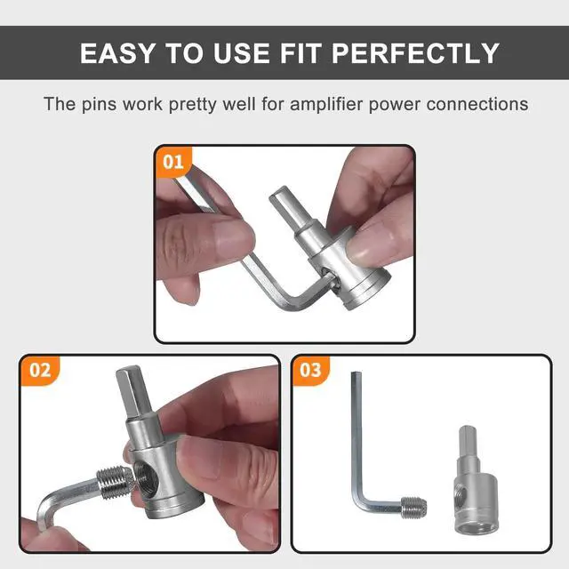 Alt view image 3 of 5 - Dufray 4PCS Heavy-Duty Car Stereo Audio Wire Reducer - 0 Gauge to 4 Gauge for Amp Input Reducer Adapter, AWG Pin Power & Ground Connection Copper with Nickel Plated