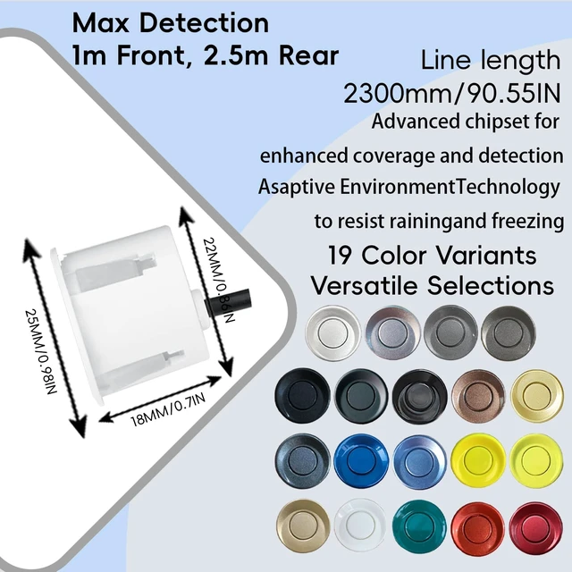 Alt view image 5 of 5 - SANDETOUN Parking Sensor Kit Backup Kit Reverse Sensor for Car 20 Color Options for Probes Adjustable Alarm Volume Professional Sensore de Reversa para Carro Safe Driving AssistantGold