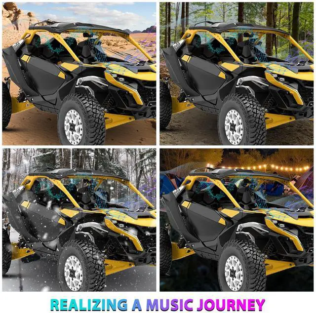 Alt view image 3 of 5 - POKIAUTO 6.5 Inches Rear Seat Speaker Enclosures Pods for Can-Am Maverick R R MAX X RS 2024 2025, UTV Speakers Mount Brackets Holders Can Am Accessories(2PCS, Support 6.5" Speakers)