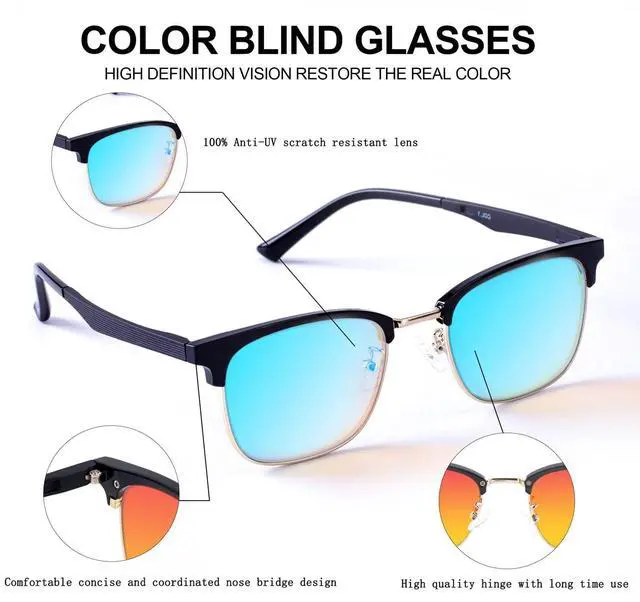 Alt view image 4 of 5 - Teenkorvov Color Blind Glasses for Red/Green Color Blindness