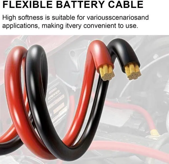 Alt view image 4 of 5 - DLronwey 0 Gauge Wire 20FT,1/0 AWG Battery Cable,Copper Clad Aluminum Amp Wiring Kit with 8pcs Pure Copper Lugs & Heat Shrink Tube for Car Audio Amplifier, Inverter, RV, Marine, Solar, Winch