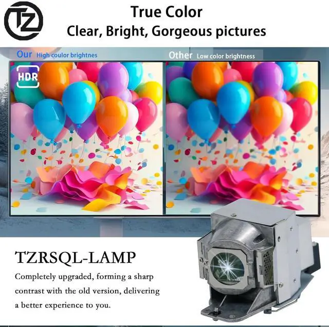 Alt view image 3 of 5 - TZRSQL W1070 /5J.J7L05.001 /5J.J9H05.001 Replacement Projector Lamp for BenQ W1070+W MX662 W108ST W1080ST+ W1080ST+ W1080ST W1250 HT1085ST MH680 MW72 HT1075 i700 MX720 TH681 TH680 MH630 with Housing