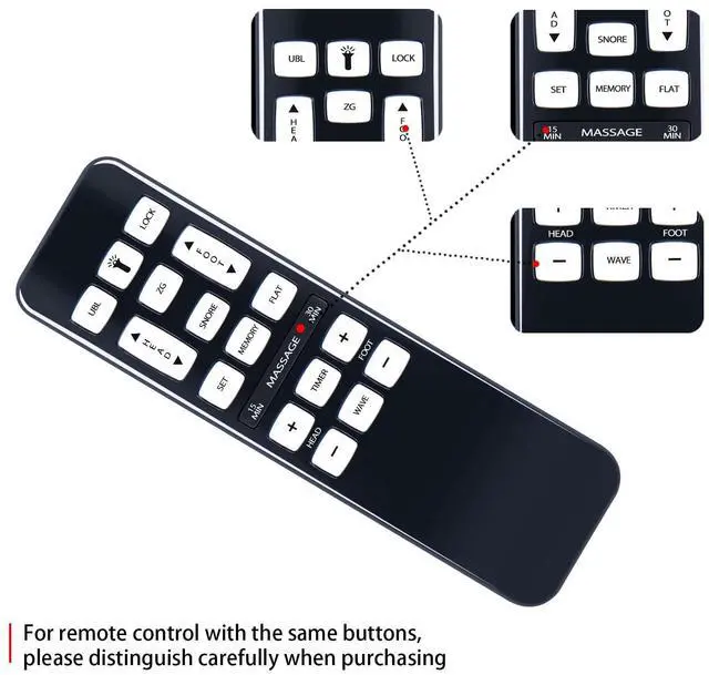Alt view image 5 of 5 - RYQIF Replacement Remote Control fits iDealBed iEscape Adjustable Bed Base 4AW110 4AW112 4AW113-(Pairing Required)