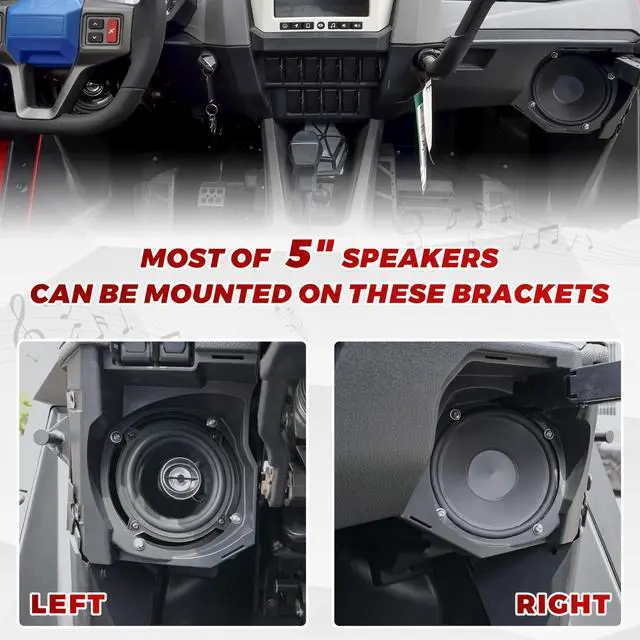 Alt view image 4 of 5 - UTVSXPERT 5" Under Dash Speaker Pods for Polaris RZR PRO XP/ XP4 / R/Turbo R 2020-2024 Accessories, Durable Polypropylene Dashboard Speaker Enclosure Holders Boxes