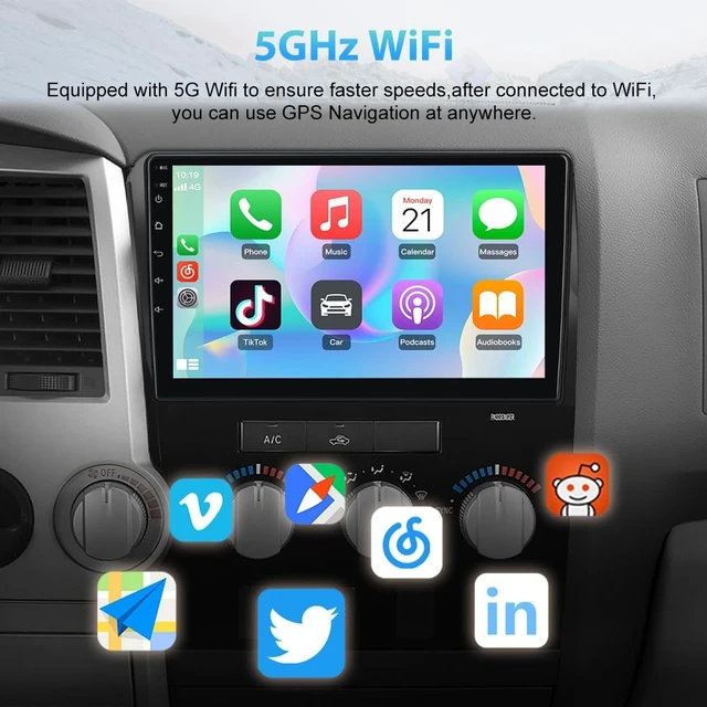 Alt view image 4 of 5 - AWESAFE Car Stereo for Toyota Tundra 2007-2013 Toyota Sequoia 2008-2018