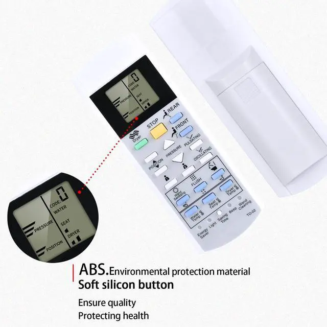 Alt view image 2 of 5 - RYQIF Replacement Remote Control fits TOTO Washlet Bidet Toilet Seat SW3054AT40SW3054 TCF4911E C200 SW2044 TCF6531U SW2043 TCF6530U MS920CEMFG THU9958 G500 A200 SW2024 TCF6501U MS970CEMFG SN970M V1