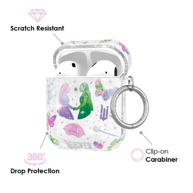 Alt view image 4 of 5 - Velvet Caviar Compatible with AirPods Case 2nd and 1st Generation - Cute Protective Hard Cover for Women - Wicked for Good Glitter