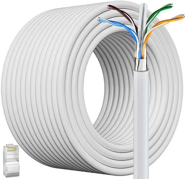 Main image of Cat 6 Ethernet Cable 328ft/100M (20 RJ45), Outdoor&Indoor, Cat 6 Shielded Ethernet Cable Direct Burial, Heavy Duty 23AWG, Waterproof, UV Resistant, Internet Cables, Cat6 300+ft for Router Gaming, CCA