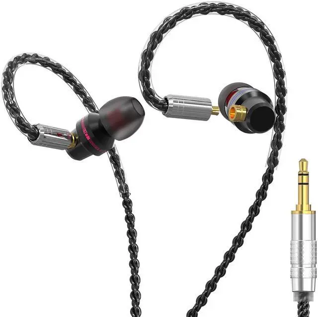 Main image of GUAEIMO G8M3D2B Dynamic Driver IEM Earphones with Detachable MMCX Cable - HiFi in-Ear Monitors with 8-Core Braided Wire and 3.5mm Plug for Audiophiles and Daily Listening Metallic Black
