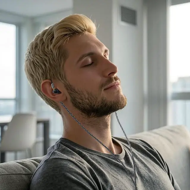 Alt view image 5 of 5 - GUAEIMO G8M3D2B Dynamic Driver IEM Earphones with Detachable MMCX Cable - HiFi in-Ear Monitors with 8-Core Braided Wire and 3.5mm Plug for Audiophiles and Daily Listening Metallic Black