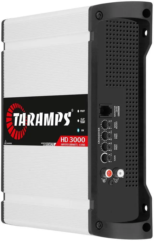 Alt view image 3 of 5 - Taramps HD 3000 4 Ohms White 1 Channel Amplifier 3000 Watts RMS Digital, Crossover, Low/High Pass, Bass Boost, Gain Control, Car Audio System, Monoblock Full Range, LED Monitor Indicator, HD 3k