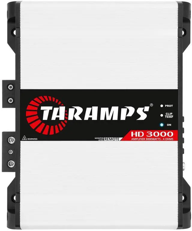 Main image of Taramps HD 3000 4 Ohms White 1 Channel Amplifier 3000 Watts RMS Digital, Crossover, Low/High Pass, Bass Boost, Gain Control, Car Audio System, Monoblock Full Range, LED Monitor Indicator, HD 3k