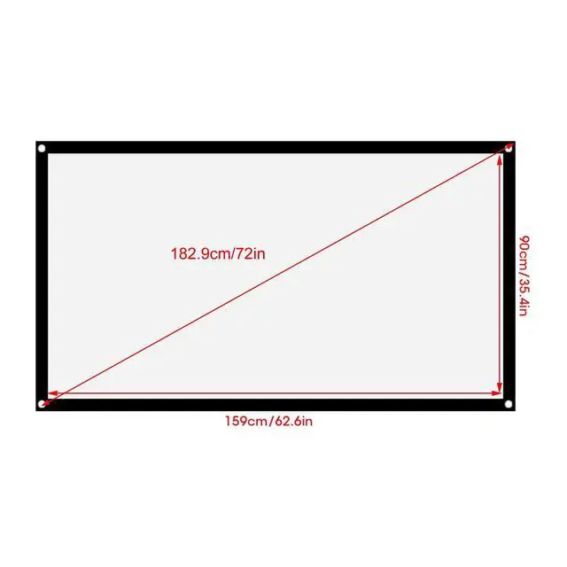 Alt view image 4 of 5 - GOWENIC Portable Projector Screen, Foldable Non Crease White Polyester, Front Back Projection, Outdoor Camping Movie (72inch)