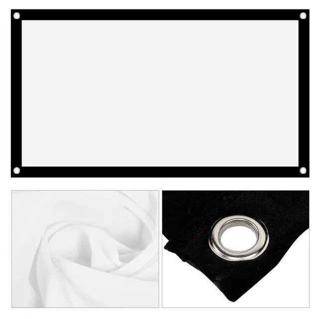 Alt view image 2 of 5 - GOWENIC Portable Projector Screen, Foldable Non Crease White Polyester, Front Back Projection, Outdoor Camping Movie (72inch)