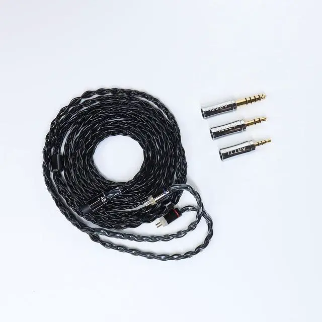 Alt view image 5 of 5 - ARTTI Wave Headphone Upgrade Cable 8 Cores 144 Strands Silver-Plated Copper 7N OCC Earphone IEM Cable 2.5/3.5/4.4mm 3in1 Metal Plug (Black, QDC Straight Plug)