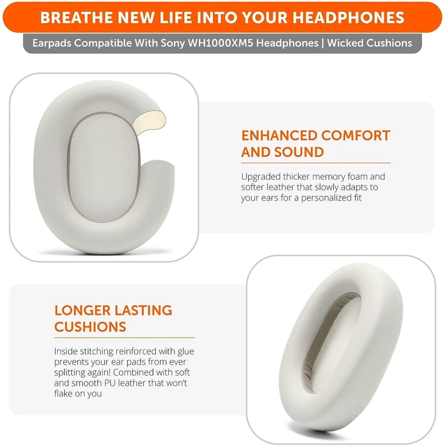 Alt view image 4 of 5 - WC PadZ XM5 - Premium Replacement Earpads Compatible with Sony WH-1000XM5