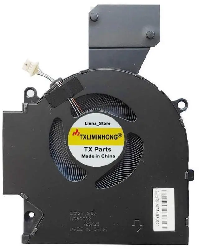 Alt view image 3 of 4 - New Compatible CPU and GPU Cooling Fan for HP OMEN 16-B 16-C TPN-Q265 TPN-Q267 M75487-001 M75488-001 ND8CC2-20K25 ND8CC02-20K26 DC12V 3.00W(not for fit 5 Volt latop)
