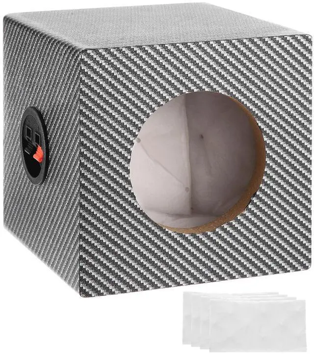Main image of MECCANIXITY 4 Inch Ported Wooden Speaker Enclosure, Black White Single Vented Subwoofer Box Car Audio Truck Speaker Boxes for DIY Home Vehicle Audio Custom Sound Supplies
