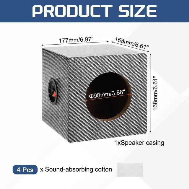 Alt view image 2 of 5 - MECCANIXITY 4 Inch Ported Wooden Speaker Enclosure, Black White Single Vented Subwoofer Box Car Audio Truck Speaker Boxes for DIY Home Vehicle Audio Custom Sound Supplies