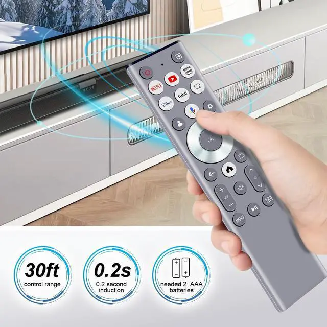 Alt view image 5 of 5 - Beyution ERF6E80H Replacement Voice Remote Control fit for Hisense Smart TV 55U6N 55U7N 55U8N 65U6N 65U7N 65U8N 75U6N 75U7N 75U8N 85U6N 85U8N 100U8Nwith Backlit Keys