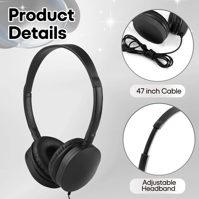 Alt view image 2 of 5 - Gaosen 50 Pack Kids Headphones Bulk for Students Schools Classroom,Wholesale Class Set Durable Wired Earphones for Children Toddler Teens Boys Girls and Adult(Black,50 Pack)