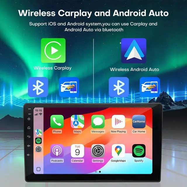 Alt view image 2 of 5 - Radio for Toyota Tundra 2007-2013 Car Stereo 10 inch Android 14 Touch Screen Wireless Carplay&Android Auto 8 Core 4G RAM + 64G ROM Bluetooth WiFi GPS SWC FM Backup Camera Head Unit