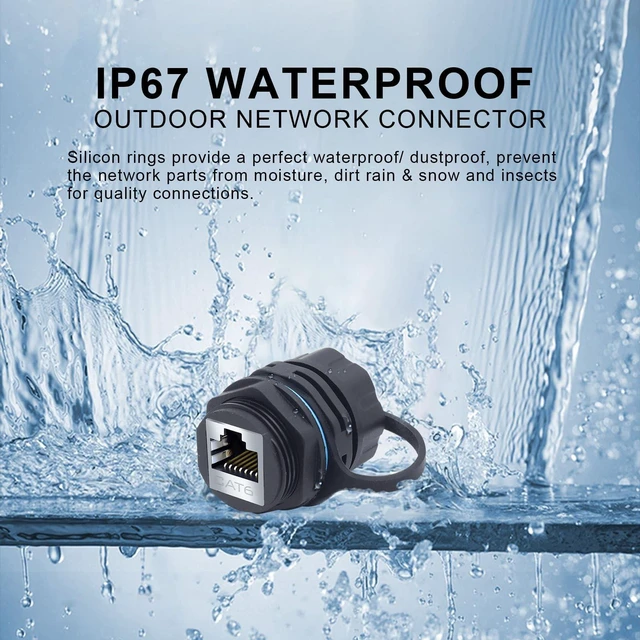Alt view image 3 of 5 - YIOVVOM 12PCS Panel Mounting Panel Mounting CAT6 Rj45 Shielded Waterproof ethernet Connector Cat5/5e/6 Female to Female 8P8C Ethernet LAN Cable Coupler Double Head Adapter with Waterproof/Dust Cap