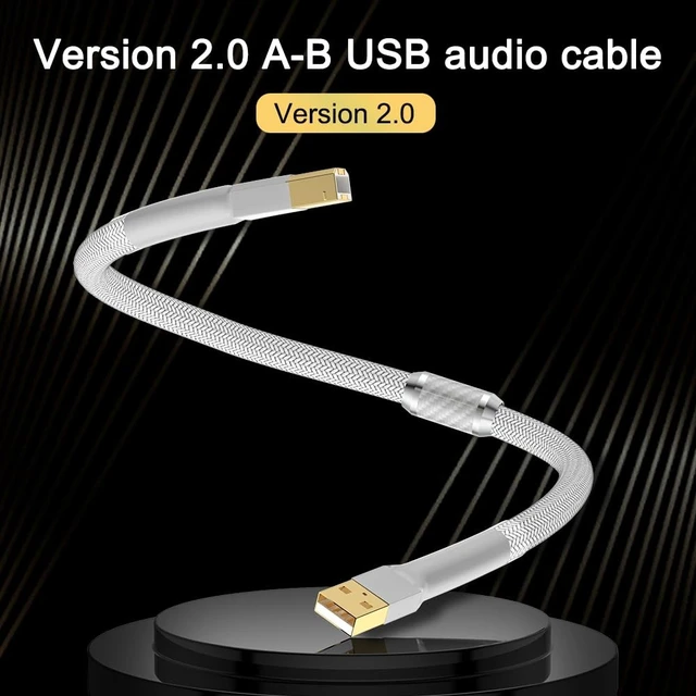 Alt view image 2 of 5 - HiFi USB Cable 2.0 Type A to B High Speed Compatible with HP Canon, Brother, Samsung, Dell, Epson, Printer Cord for DAC, Decoder, Printer, Scanner and More (1.5m)