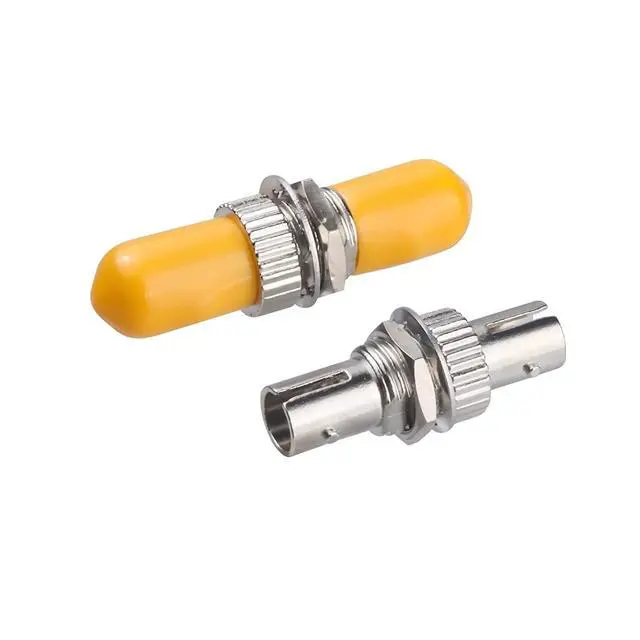 Alt view image 2 of 5 - Duogalia 300 Packs ST Fiber Optical Couplers Adapter Cable Barrel Connector ST to ST Bulkhead Fiber Coupler Singlemode, Yellow Cap