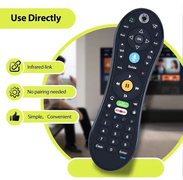 Alt view image 2 of 5 - RYQIF C00305 Replacement Remote Contro fits Tivo Edge & Bolt Video Streaming, for TiVo LUX Remote
