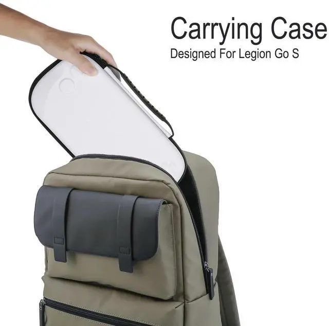 Alt view image 3 of 5 - Digi-Tatoo Carry Case+Screen Protector Carrying Case Compatible with 2025 Lenovo Legion Go S 8" & Accessories, Shockproof Scratch-Proof Travel-Friendly Protective Hard Shell Suitcase - White