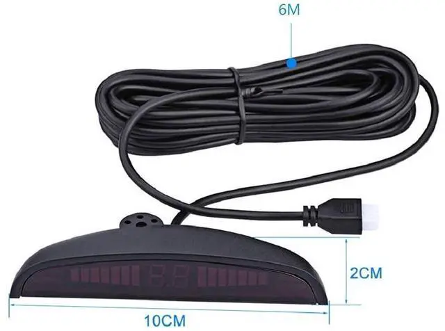 Alt view image 5 of 5 - TOTMOX Car Reverse Parking Radar System 8 Reversing Sensors Kit with Front and Rear Alarm Buzzer Reminder LED Display Safe Driving, Car Parking Sensor, Black