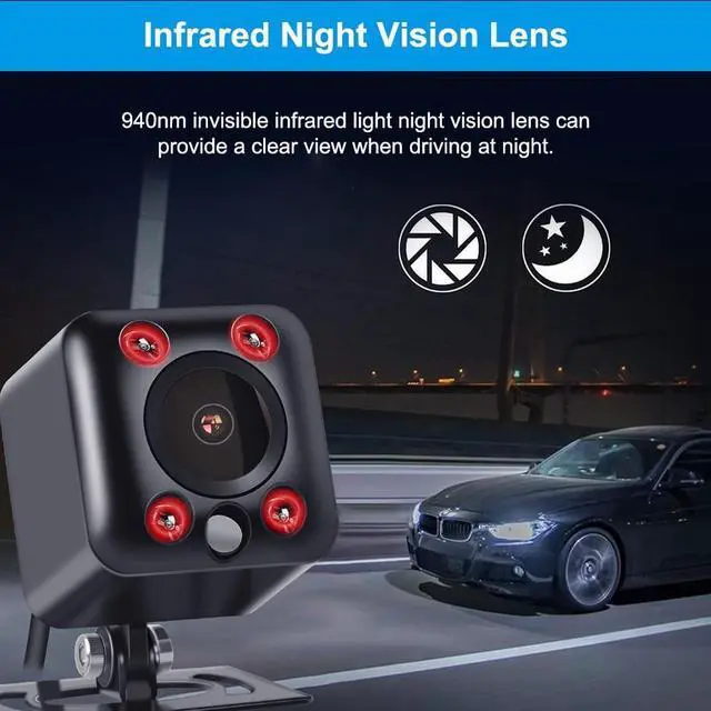 Alt view image 4 of 5 - VSYSTO 4CH Truck Dash Camera, 10.1'' Screen with Waterproof Left, Right and Rear Infrared Night Vision Lenses, 1/2/3/4 Split Screen, Remote Control, Assisted Driving Mode, Backup Camera System