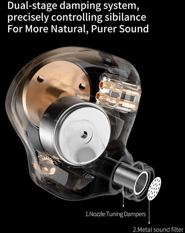 Alt view image 5 of 5 - KZ EDZ Type-C Gaming Earbuds with Mic, Low Latency in-Ear Monitors for PUBG Mobile Gamers, Dual-Driver USB-C Headphones, Digital Audio & Clear Chat for Android iPad