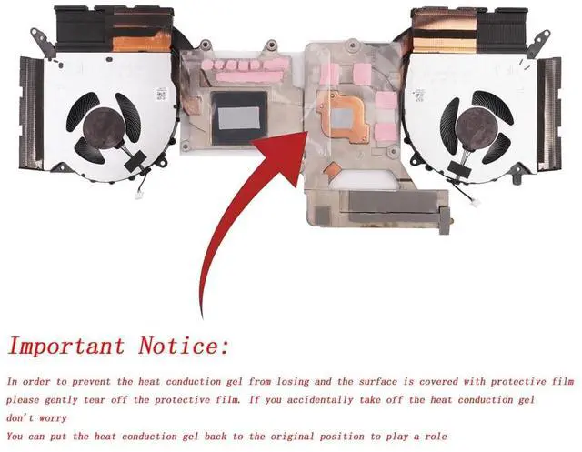 Alt view image 2 of 5 - Cooling Heatsink Fan Compatible with Legion Pro 5 16IRX8 82WK Replacement 5H40S20807 5H40S20808