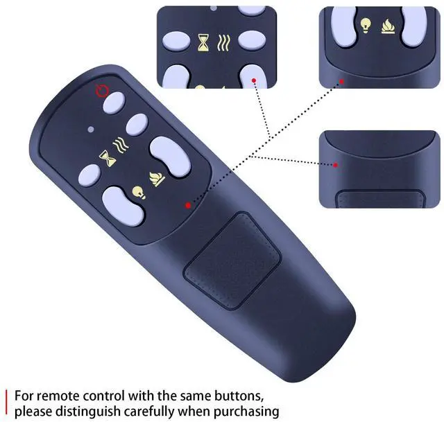 Alt view image 5 of 5 - SJUIF Replacement Remote Control for Touchstone 80004 80011 80013 80014 80015 Sideline Series, for Heidenfeld HF-WK200/ HF-WK300/ HF-WK400 Electric Fireplace