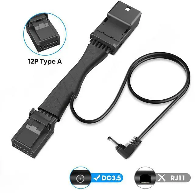 Alt view image 4 of 5 - Radar Detector Power Adapter DC3.5 Plug (12P Type A) Compatible with Toyota Tacoma15-23,Highlander15-16,Tundra14-21,Sienna,Honda Ridgeline,with Auto-dimming Rearview Mirror,Clean Install