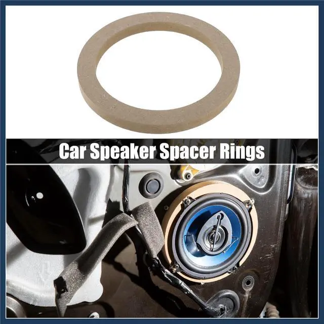 Alt view image 2 of 5 - INFINAUTO 8 Pcs Universal 6.5 Inch Speaker Subwoofer Mounting Spacer Rings Solid Wood Beige Stylish Design