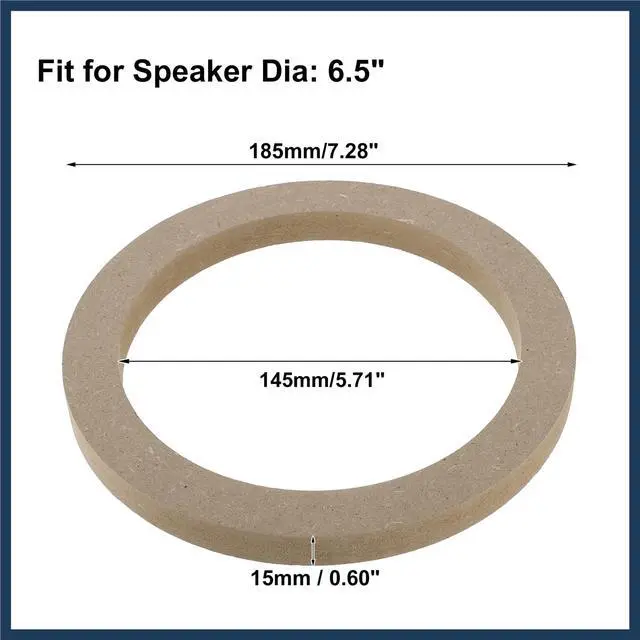 Alt view image 3 of 5 - INFINAUTO 8 Pcs Universal 6.5 Inch Speaker Subwoofer Mounting Spacer Rings Solid Wood Beige Stylish Design