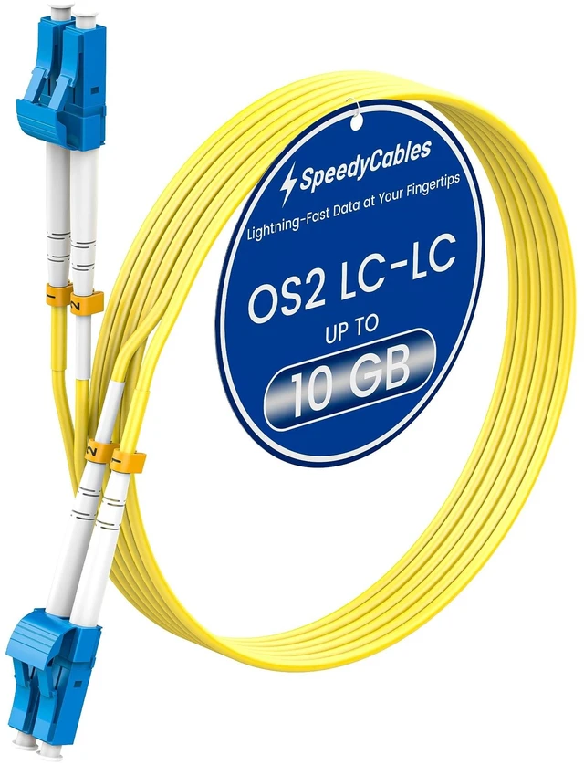 Main image of SpeedyCables OS2 LC to LC Fiber Patch Cable 200m/656ft