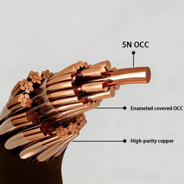 Alt view image 3 of 5 - Elihp 21AWG 5N OCC IEM Cable, 0.78mm 2-Pin to 4.4mm Balanced Audio, 1.25m