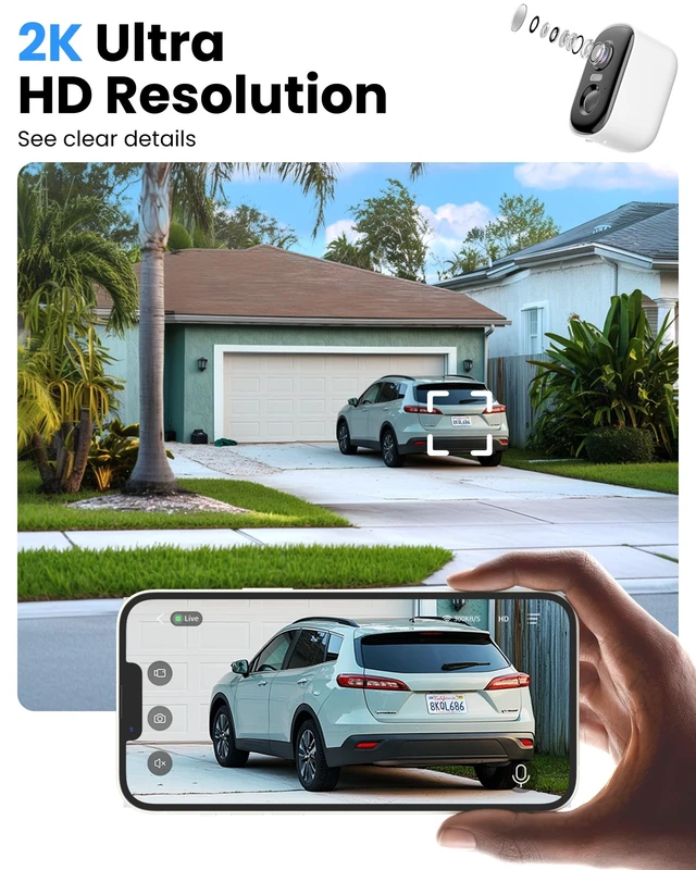 Alt view image 3 of 5 - MISECU 2K Security Cameras Wireless Outdoor, WiFi Cameras for Home Security with Solar Panel, Spotlight Color Night Vision, AI Motion Detection, Siren Alarm, 2-Way Talk, IP66, Cloud/SD Storage