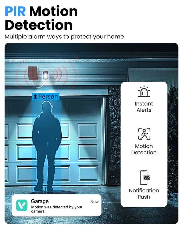 Alt view image 5 of 5 - MISECU 2K Security Cameras Wireless Outdoor, WiFi Cameras for Home Security with Solar Panel, Spotlight Color Night Vision, AI Motion Detection, Siren Alarm, 2-Way Talk, IP66, Cloud/SD Storage